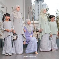 Baju Kurung Sedondon Ibu Anak Alyssa | Grey, Lilac Purple, Mint Green