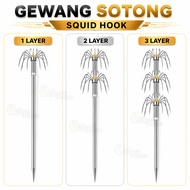 BOCEAN Squid Hook Fishing Bait Needle Candat Sotong Umbrella Double Hooks Killer Gewang Candat Twist