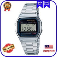 ( 2 YEARS WARRANTY ) Jam Tangan Lelaki G-STEEL Vintage A158WA A159W Digital Silver Stainless Steel S