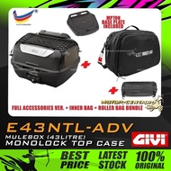 SET KOMBO KOTAK/BOX GIVI E43NTL-ADV TOP CASE + T430 INNER BAG + BAT01 ROLLER BAG