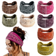 Europe and The United States Retro  Cashew Nut Headband for Woman Paisley Wide  Hair Band Sports Yog