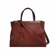 Fendi Petite 2 Jours 中號 牛皮 純色 金屬 框架 單肩包