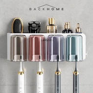 ECOCO Wall-Mounted Antibacterial Toothbrush Holder - Antibacterial Wall Toothbrush Holder Wall-Mount