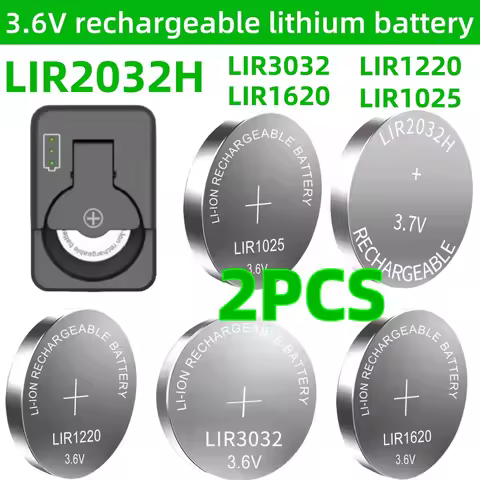 2PCS LIR2032H LIR3032 LIR1220 LIR1025 LIR1620 3.6V Lithium Rechargeable Battery Replaces CR2032 1220