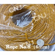 Nylon Rope #8 (PRICE PER METER LENGTH) Rope 4mm - More than 1Meter Order We Will Send it with No Cut