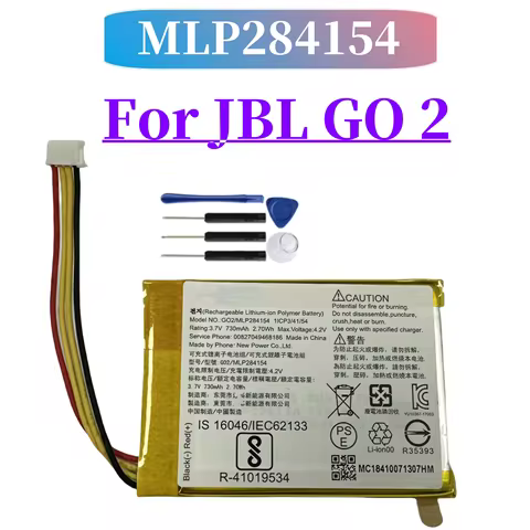 New 730mAh MLP284154 Battery For JBL Go 2 GO2 GO2H Bluetooth Audio Speaker Batterie + free tools