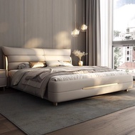037 Light Luxury Napa Genuine Leather Bed 167cm Standard Bed 200cm Extra Large Bed Owner Bed Bed Dou
