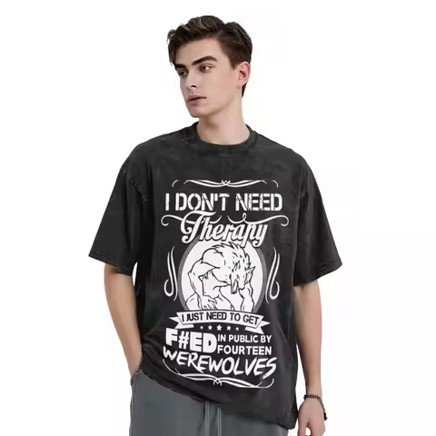I Don’t Need Therapy I Just Need To Get F#ed In Public By Fourteen Werewolves T-Shirt blue archive t