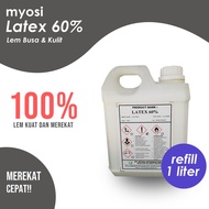 Myosi Lem Latex Cair 60% untuk Busa / Kulit Latex 1 Liter