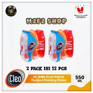 Air Mineral Cleo Botol Tanggung Plastik Pet - 550 ml Kemasan 2 Pack (Khusus Rocket/Gosend/Grab)