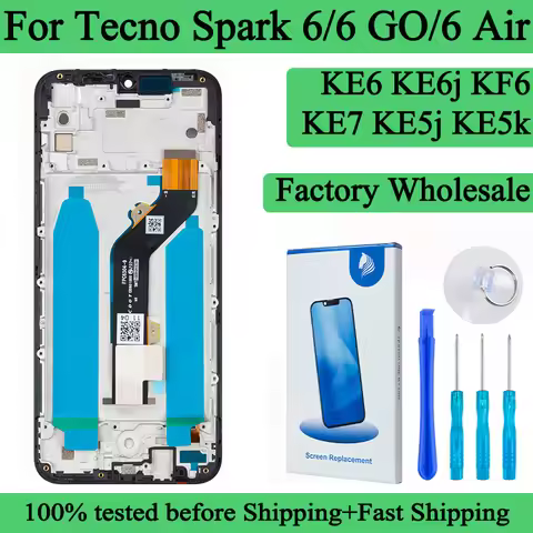 KE7 KE5j KE5k KE6 KE6j KF6 Premium Lcd For Tecno Spark 6 GO Display Touch Screen Digitizer Panel Ass