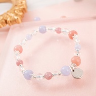 甜心瑪卡 藍紋瑪瑙 粉歐泊 馬粉 白水晶 設計款手串