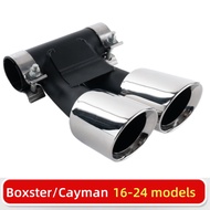 [RXJB] For Porsche Cayman 981 987 718 Boxster Rectangle Exhaust Tip Upgrade in The Double Exit Muffl