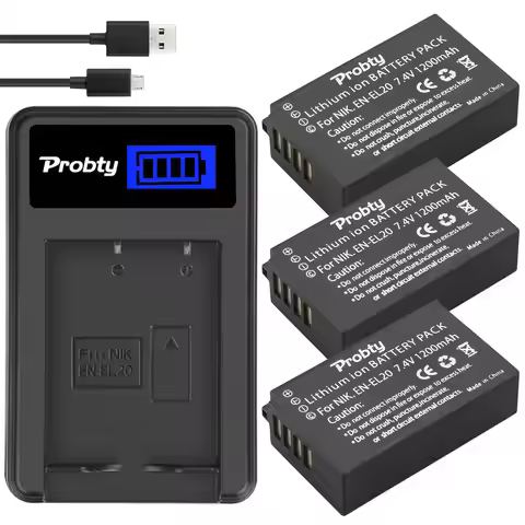 1200mAh EN-EL20 EN EL20 EN EL20a Battery+LCD USB Charger Type C Port for Nikon Coolpix P1000 Nikon1 