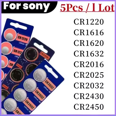 5pcs For Sony CR2025 cr2016 cr2032 CR1632 CR1616 CR1620 CR1220 Battery cr 2032 cr 2025 CR 2016 Batte
