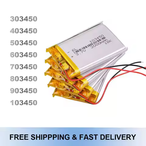 3.7V 600mAh 303450 Lithium Li-ion Polymer Battery Lipo 503450 403450 603450 703450 803450 903450 103