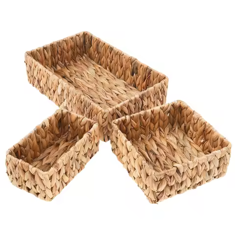 1/3Pcs Handwoven Storage Basket Multifunctional Square Open Storage Bin Enduring Household Handwoven