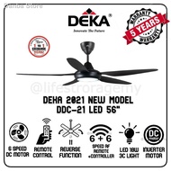▥[ 2021 NEW MODEL ] DEKA DDC21L LED 56" DECORATIVE CEILING FAN 6 SPEED DC MOTOR 3C LIGHT WITH REMOTE CONTROL DDC21LED