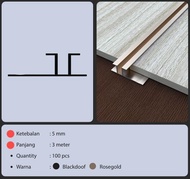 PLASWOOD ALUMINIUM PROFILE LIST ALUMINIUM 5 MILI 5 MM 3 METER LR 05 5MM ROSEGOLD-DaunDaun.id