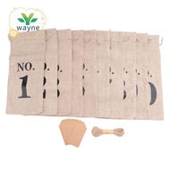 10Pcs Burlap Wine Bags with Tags for Blind Wine Tasting, Numbered Hessian Cloth Glass Bottle Gift Ba