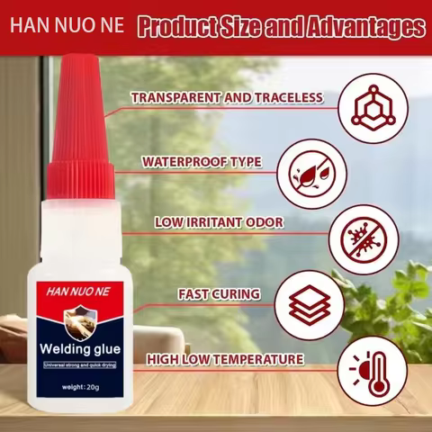 Super Glue Plastic Professional Adhesive Transparent Cyanoacrylate Glue Fast Drying Odorless Long La