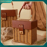 PENNYJ Gift Basket Woven Rattan Carrying Basket Handheld Candy Tote Basket Party Favor for Wedding W