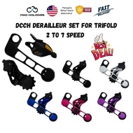 DCCH 2-7 Speed Derailleur Shifter Set Brompton Trifold Bicycle Gear Upgrade Kit Folding Bike折叠车2-7速变