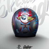 日本 虹彩屋 × Gallop- SPEED KING 復古安全帽 銀色