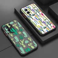 Matte Phone Case Skin Feeling Colorfull Cactus Esthetic For Vivo S1 S5 S6 S9 S9E T1 Z1 Z6 V11I V5 V23E V20SE X21UD X70 X60 PRO PLUS 5G Y91 Y93 Y91C IQOO5 IQOO7 IQOO NEO3  NEO5