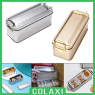 [Colaxi] Metal Tin Box with Lid Rectangular Small Items Container Biscuit Tin Box for