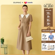 [25 - 29.10| Voucher 10-12%] Đầm nữ dáng xòe xếp ly eo thời trang GUMAC LDF1009
