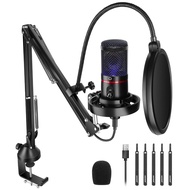 NEEWER USB Gaming Microphone, Plug&Play One Click Mute and Gain, Computer Condenser Microphone for P