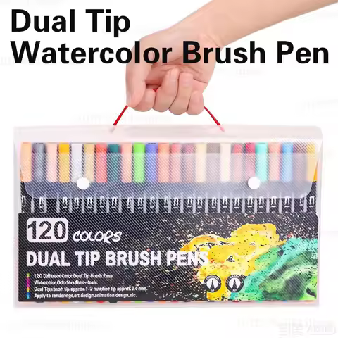 12-120 Colors Dual Brush Pens Art Markers, christmas gifts/children Coloring Lettering Painting ,Fin