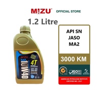 Mizu 4T 10W40 (1.2L) API SN Fully Ester Synthetic Motorcycle Oil LC135 FZ150 Y15ZR FZ15 115 yamaha M