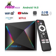 New Android Box R69 Plus Android 14 Set Top Box AllwinnerH728 TV Box 8K WiFi6 HD Bluetooth Ethernet 