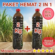 Bundling - Sugarcane Molasses 2 kg + 2 kg. Brix 86% Thick Molasses Savings Package. 100% Pure Molass