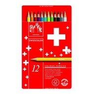 Caran D'ache (Caran D'ache) SWISSCOLOR Beginner's Grade Watercolor Pencils 12 Colors Metal Box 1285.