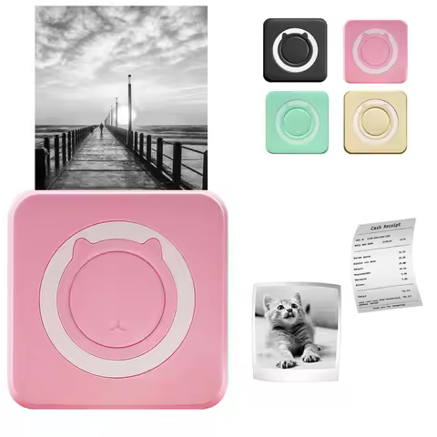 Mini Printer Compatible with IOS and Android, Wireless Mini Photo Printer Label Printer, Portable BT