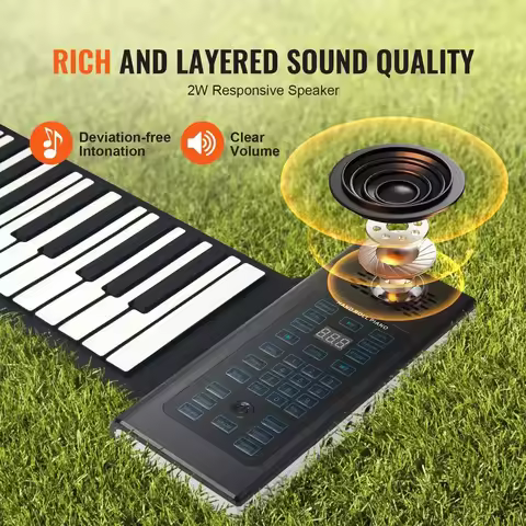 Roll-up Piano 61-key Rechargeable Roll-up Keyboard Silicone Electronic Keyboard With Speaker And Sus