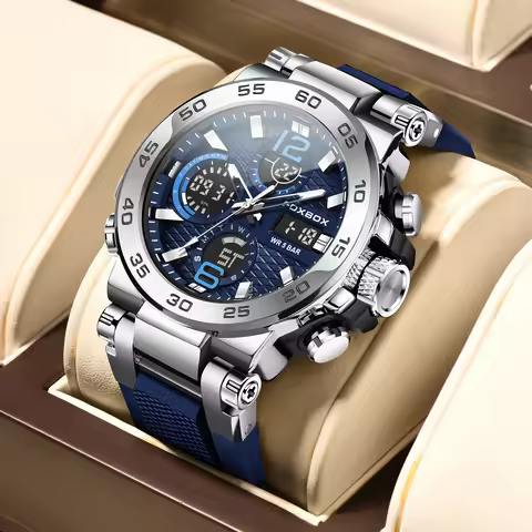 FOXBOX Sport Men's Digital Watch Fashion Quartz Big Dial Watch Men Casual Luminous Waterproof Watche