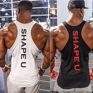 SINGLET SHAPE GYM FITNESS MEN'S TOP SPORTS WEAR GYM TANK TOP SLEEVELESS T SHIRT MEN