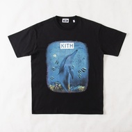 KITH Nhật Bản Audition Collection Blue Dolphin ngắn tay áo T-shirt với thiết kế logo cổ điển Tất cả
