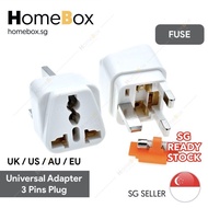 [Homebox] UK FUSE 3 Pin Plug Universal Adapter  Travel Adapter, Universal Wall Plug Adapter, 3 Pin Plug Power Converter