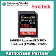SanDisk Extreme Pro 256GB / 512GB SDXC UHS-I U3  C10  V30  256GB 512GB (Read 170MB/s Write: 90MB/s) . Local Singapore Warranty.  **SanDisk Authorised Partner**