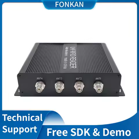 Long Range UHF RFID Reader 4-Port Passive RFID Reader Fixed RFID UHF Tag Reader for Access Control W