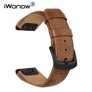 Quick Fit Leather Watchband 26mm for Garmin Fenix 6X Pro Solar 5X Plus 3 HR Enduro Descent MK1 Mk2 M