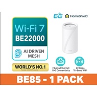 TP-LINK BE22000 WiFi 7 Tri-Band Multi-Gigabit Mesh Wifi Router With Homeshield Deco BE85 (1/2/3 Pack