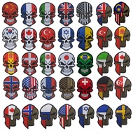 3D Embroidery Spartan Helmet Patch Punisher Flag Patch USA Spain Russia Israel Canada UK Turkey Tact