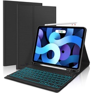 Case with Keyboard for iPad Air 4th Generation10.9 Pro11 9.7/air 1/2air3 10.5 w/Pencil Holder 7 Color Backlit Keyboard Slim Leather Folio Smart Cover