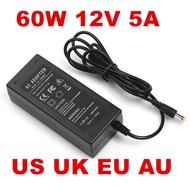 AC 110-240V 12V 5A 60W Universal Power Adapter Supply Charger adaptor US EU for LED light strips mot